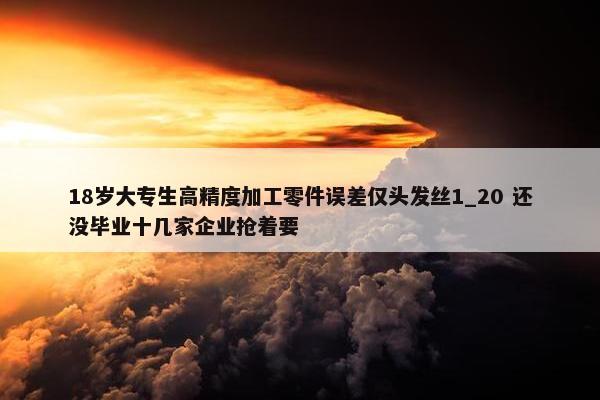 18岁大专生高精度加工零件误差仅头发丝1_20 还没毕业十几家企业抢着要