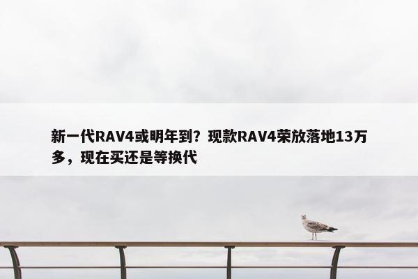 新一代RAV4或明年到？现款RAV4荣放落地13万多，现在买还是等换代