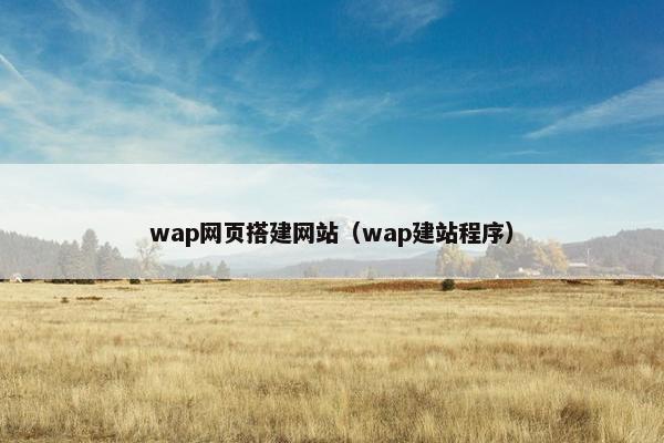 wap网页搭建网站（wap建站程序）