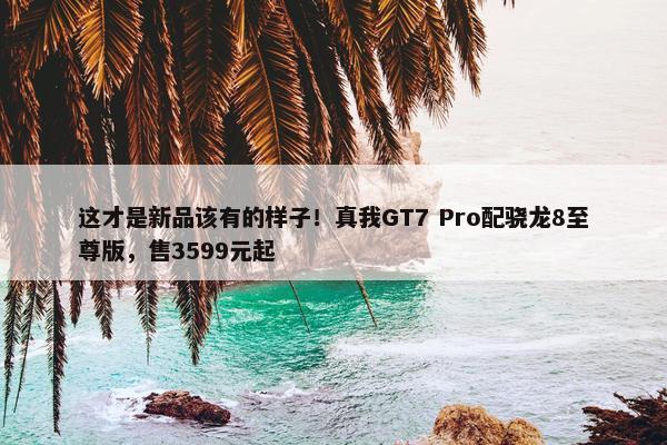 这才是新品该有的样子！真我GT7 Pro配骁龙8至尊版，售3599元起