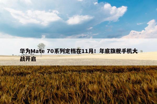 华为Mate 70系列定档在11月！年底旗舰手机大战开启