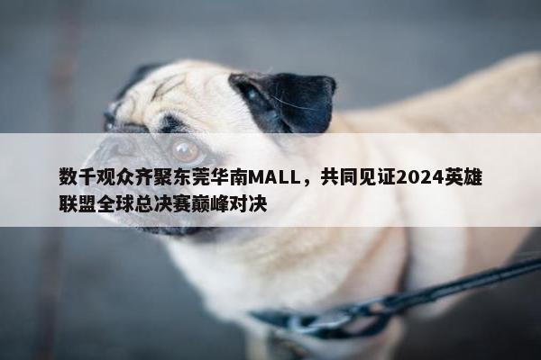 数千观众齐聚东莞华南MALL，共同见证2024英雄联盟全球总决赛巅峰对决