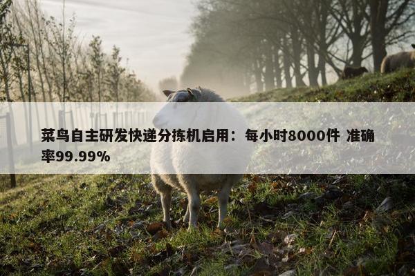 菜鸟自主研发快递分拣机启用：每小时8000件 准确率99.99%