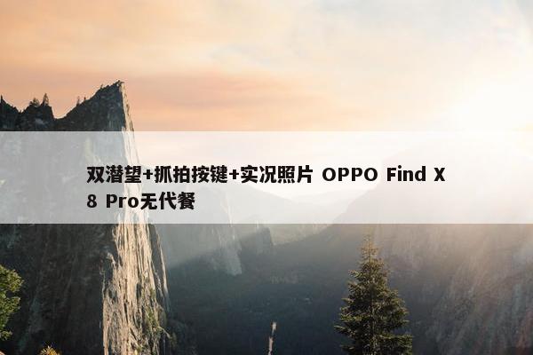 双潜望+抓拍按键+实况照片 OPPO Find X8 Pro无代餐