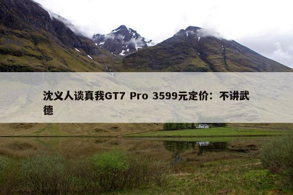 沈义人谈真我GT7 Pro 3599元定价：不讲武德