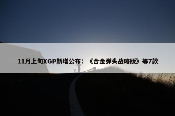 11月上旬XGP新增公布：《合金弹头战略版》等7款