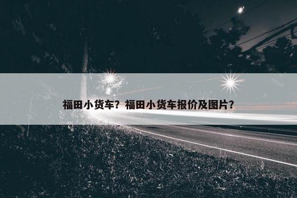 福田小货车？福田小货车报价及图片？