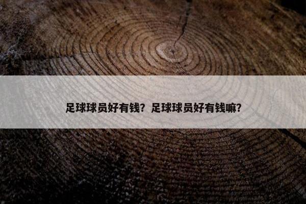 足球球员好有钱？足球球员好有钱嘛？