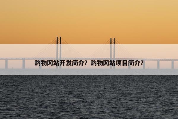 购物网站开发简介？购物网站项目简介？