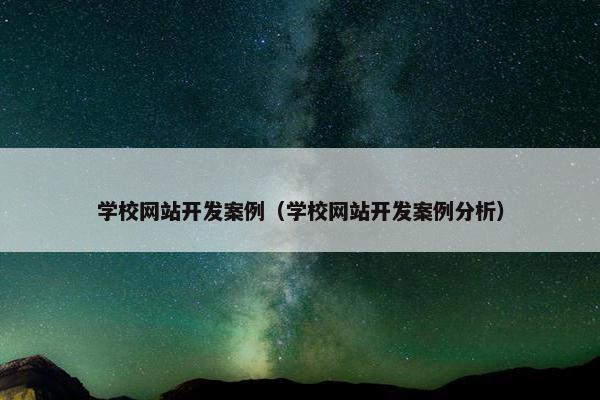 学校网站开发案例（学校网站开发案例分析）