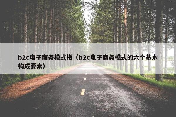 b2c电子商务模式指（b2c电子商务模式的六个基本构成要素）