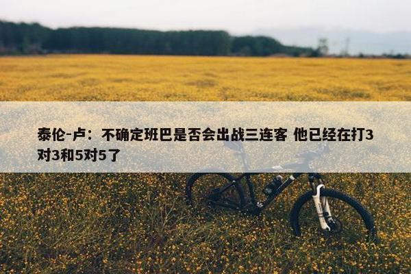 泰伦-卢：不确定班巴是否会出战三连客 他已经在打3对3和5对5了