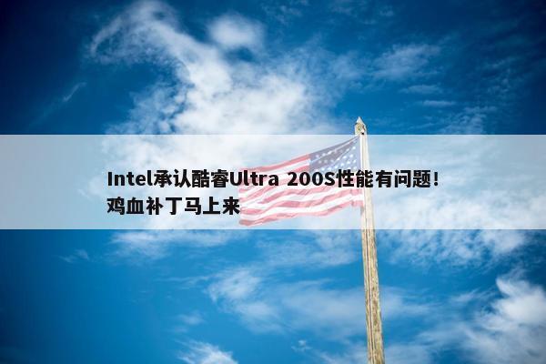 Intel承认酷睿Ultra 200S性能有问题！鸡血补丁马上来