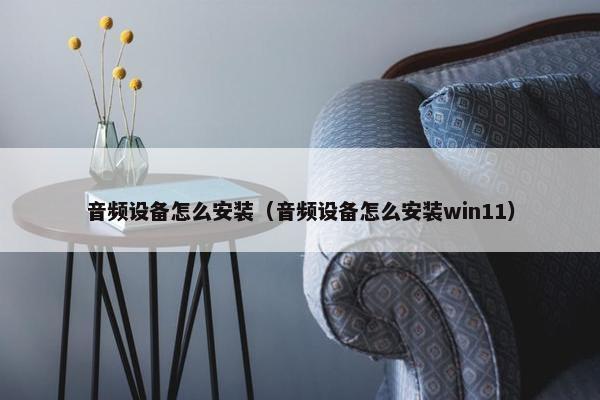 音频设备怎么安装（音频设备怎么安装win11）