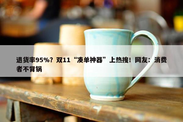 退货率95%？双11“凑单神器”上热搜！网友：消费者不背锅