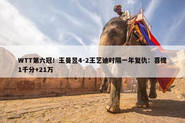 WTT第六冠！王曼昱4-2王艺迪时隔一年复仇：喜提1千分+21万