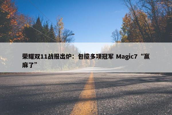 荣耀双11战报出炉：包揽多项冠军 Magic7“赢麻了”