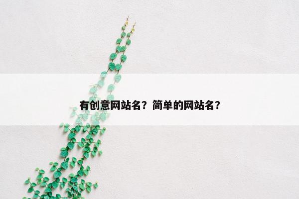 有创意网站名？简单的网站名？