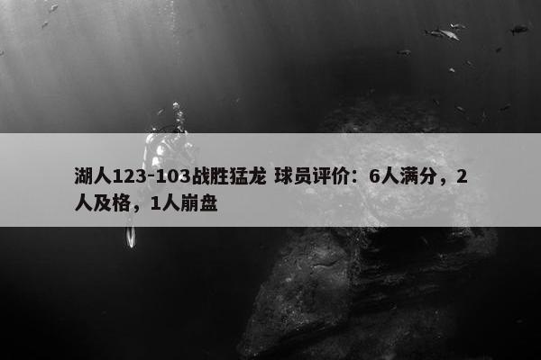 湖人123-103战胜猛龙 球员评价：6人满分，2人及格，1人崩盘