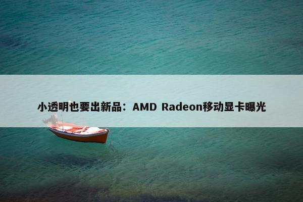 小透明也要出新品：AMD Radeon移动显卡曝光