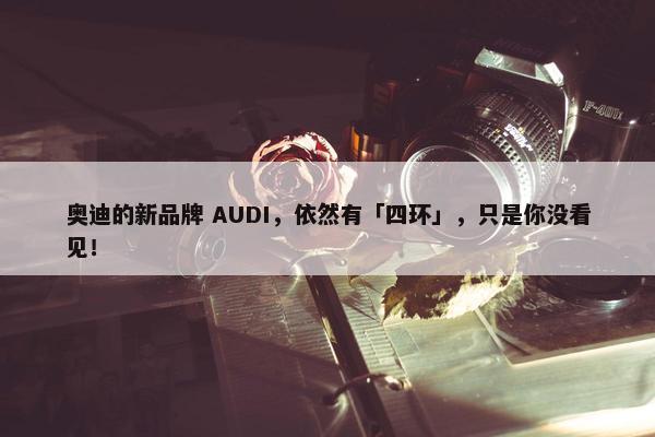 奥迪的新品牌 AUDI，依然有「四环」，只是你没看见！