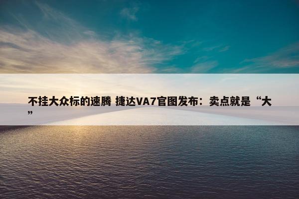 不挂大众标的速腾 捷达VA7官图发布：卖点就是“大”