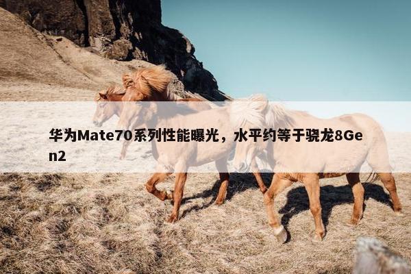 华为Mate70系列性能曝光，水平约等于骁龙8Gen2