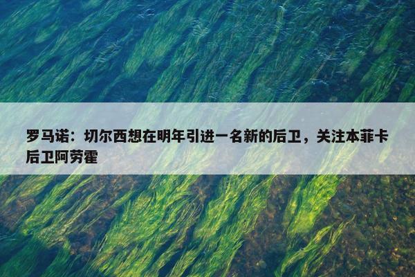 罗马诺：切尔西想在明年引进一名新的后卫，关注本菲卡后卫阿劳霍