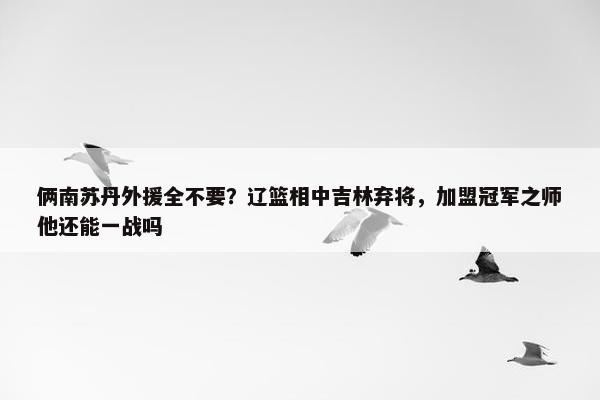 俩南苏丹外援全不要？辽篮相中吉林弃将，加盟冠军之师他还能一战吗