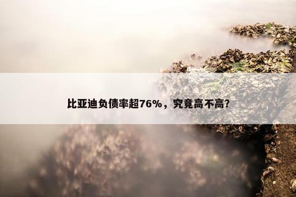 比亚迪负债率超76%，究竟高不高？