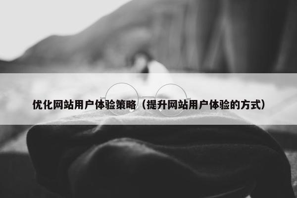 优化网站用户体验策略（提升网站用户体验的方式）