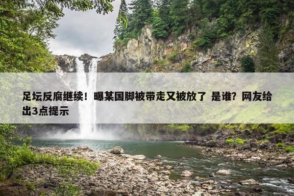 足坛反腐继续！曝某国脚被带走又被放了 是谁？网友给出3点提示