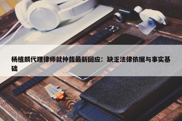 杨植麟代理律师就仲裁最新回应：缺乏法律依据与事实基础