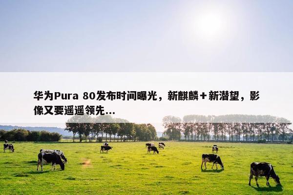 华为Pura 80发布时间曝光，新麒麟＋新潜望，影像又要遥遥领先...