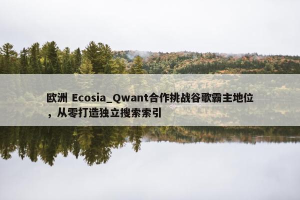 欧洲 Ecosia_Qwant合作挑战谷歌霸主地位，从零打造独立搜索索引