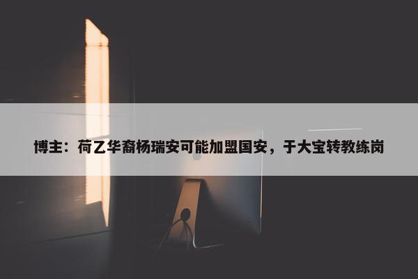 博主：荷乙华裔杨瑞安可能加盟国安，于大宝转教练岗