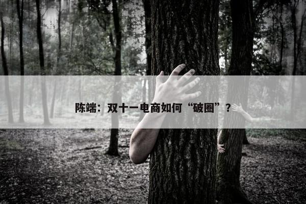 陈端：双十一电商如何“破圈”？