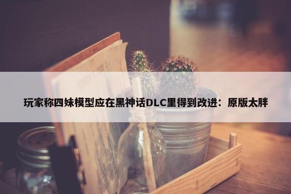 玩家称四妹模型应在黑神话DLC里得到改进：原版太胖