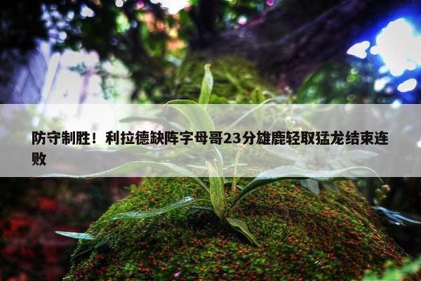 防守制胜！利拉德缺阵字母哥23分雄鹿轻取猛龙结束连败