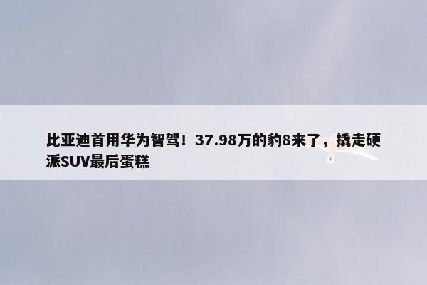 比亚迪首用华为智驾！37.98万的豹8来了，撬走硬派SUV最后蛋糕