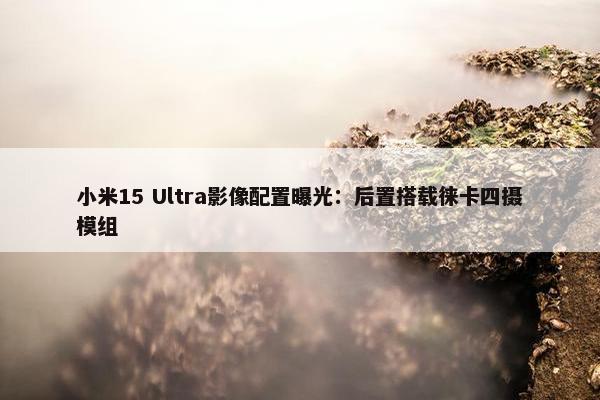 小米15 Ultra影像配置曝光：后置搭载徕卡四摄模组