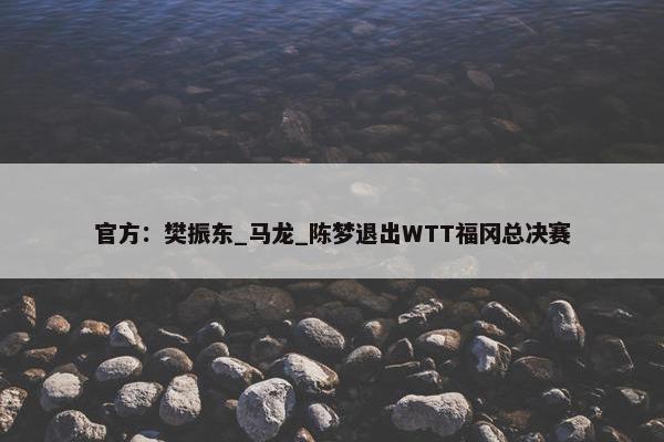 官方：樊振东_马龙_陈梦退出WTT福冈总决赛