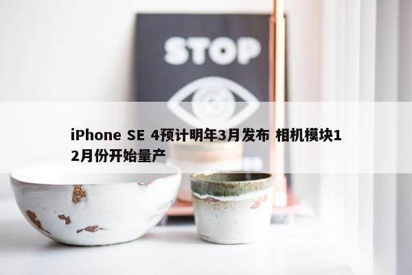 iPhone SE 4预计明年3月发布 相机模块12月份开始量产