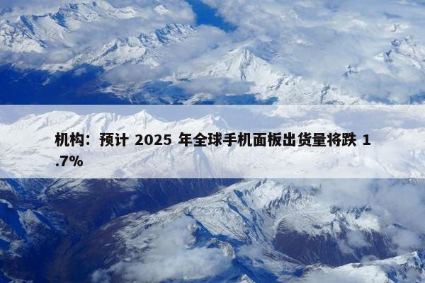 机构：预计 2025 年全球手机面板出货量将跌 1.7%