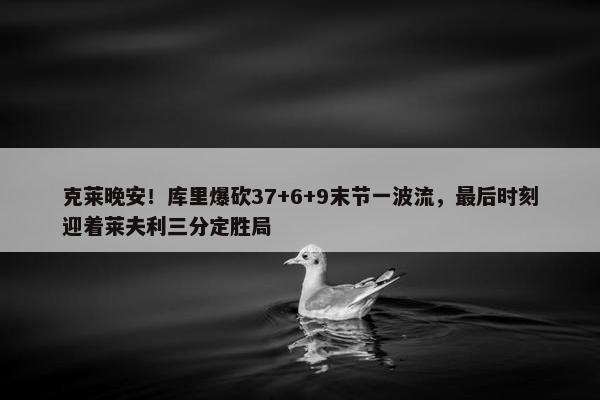 克莱晚安！库里爆砍37+6+9末节一波流，最后时刻迎着莱夫利三分定胜局