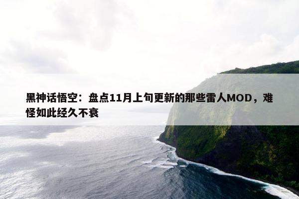 黑神话悟空：盘点11月上旬更新的那些雷人MOD，难怪如此经久不衰