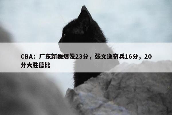 CBA：广东新援爆发23分，张文逸奇兵16分，20分大胜德比