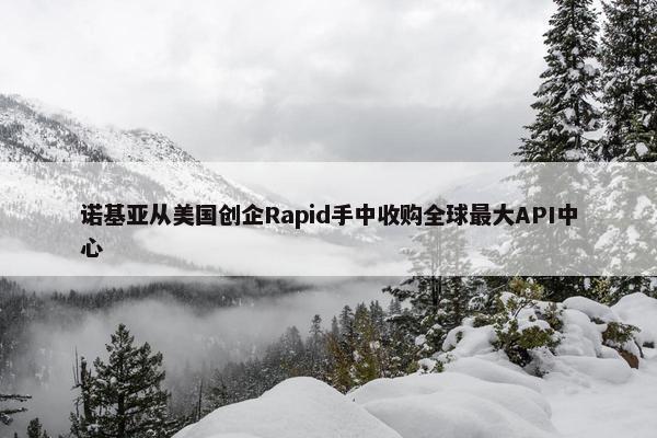 诺基亚从美国创企Rapid手中收购全球最大API中心