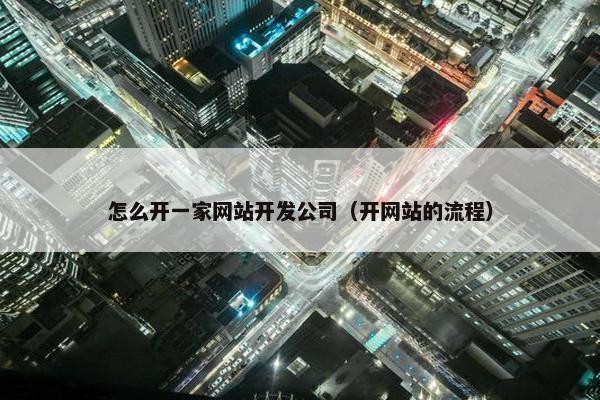 怎么开一家网站开发公司（开网站的流程）