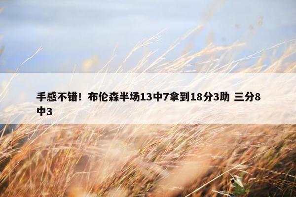 手感不错！布伦森半场13中7拿到18分3助 三分8中3